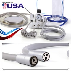 Portable Dental Turbine Unit 3 Way Syringe Work with Air Compressor 2/4 Holes US