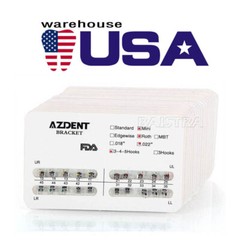 10 Packs AZDENT Dental Ortho Brackets Braces Metal Mini MBT/Roth.022 Hooks 345