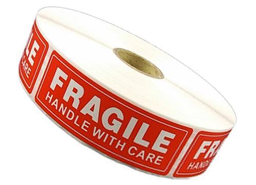 2 Rolls 2000 1 x 3 FRAGILE HANDLE WITH CARE Stickers Labels