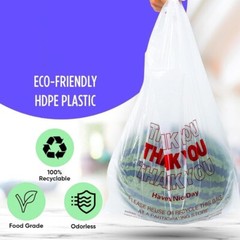 New Large 21 x 6.5 x 11.5 Thank You T-Shirt Plastic whiteBags 1000 FREESHIPPING