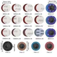 388pcs 2″ Sanding Disc Set 80-3000 Grit 1/4″ Shank for Drill Die Grinder Rotary