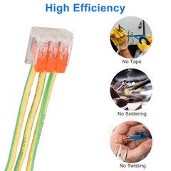 90Pcs For Wago 221 Lever Nuts Compact Splicing Wire Connectors – 2/3/5 Terminal