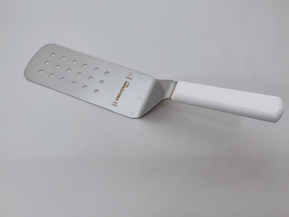 Dexter USA White Handle Turners Spatula 8″X3″ Perforated Stainless Factory2nd