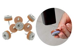 ALIMITOPIA 40pcs Screw-on Furniture Felt Pad Chair Glide 28mm(Brown), Brown