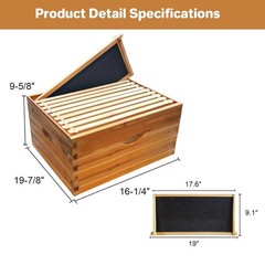 10 Frame Deep Brood Bee Hive Box Langstroth Beehive Box Beeswax Coated Deep Box