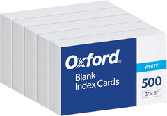 Index Cards 3×5 Blank White Notecards 500 Ct Flashcards School Study Bulk