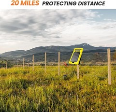 Electric Fence Charger Solar Powered 20 Miles 0.32J Livestock Energizer 24 Hour