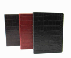 United States Travel Journal 6″ Soft Leather Cover Graphic Image Crocodile BLACK