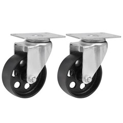4PCS Heavy Duty Caster 3″ Cast Iron Swivel Wheels Plate Caster 1760Lb Capacity