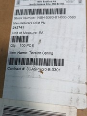 (Box of 100) Clark 242741 Torsion Springs – New