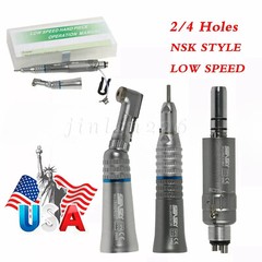 Dental Low Slow Speed Handpiece E-type Contra Angle Micro Air Motor 2/4 Hole 1:1
