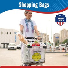 2000 Thank you T-Shirt Bags 1/6 12″ x 6.5″ x 21″, Plastic Grocery Shopping Bags