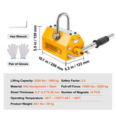 Permanent Magnetic Lifter Lifting Magnet 2200 lb/1000 kg Neodymium Hoist