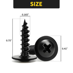 Wood Screws 3/4 Inch 125 PCS Premium Phillips Truss Head Black Wood Scr