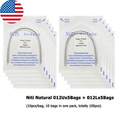 100PCS Dental Orthodontic Niti Arch Wire Rectangular Round Natural Upper Lower
