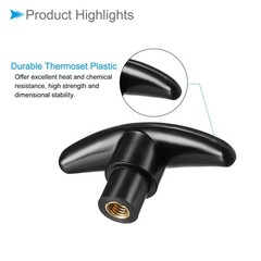 CoCud T-Knobs M8 Female Thread Plastic Clamping Hand T Knobs Handles Black – …