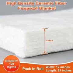12×24 Ceramic Fiber Blanket Fireproof Insulation 2400°F Heat Shield
