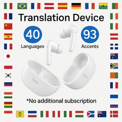 Timekettle M3 Earbuds 3-in-1 Language Translation No Subscription – White Color