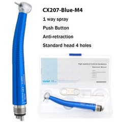 US COXO Dental High Speed Handpiece Air Turbine Anti-retraction 4 Hole Colorful