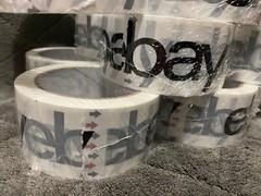 EBay Branded Packaging Shipping Tape (1) Roll 2″ x 75 Yards Clear Black