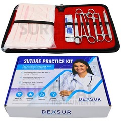 15 Piece Practice Suture Kit Set for Medical and Veterinary Student Training
