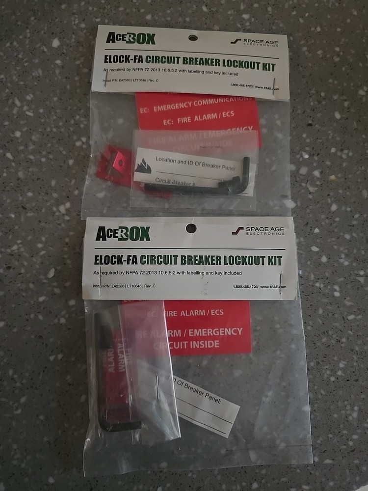 Space Age Electronics Elock-FA AceRox Circuit Breaker Lockout Kit Sealed