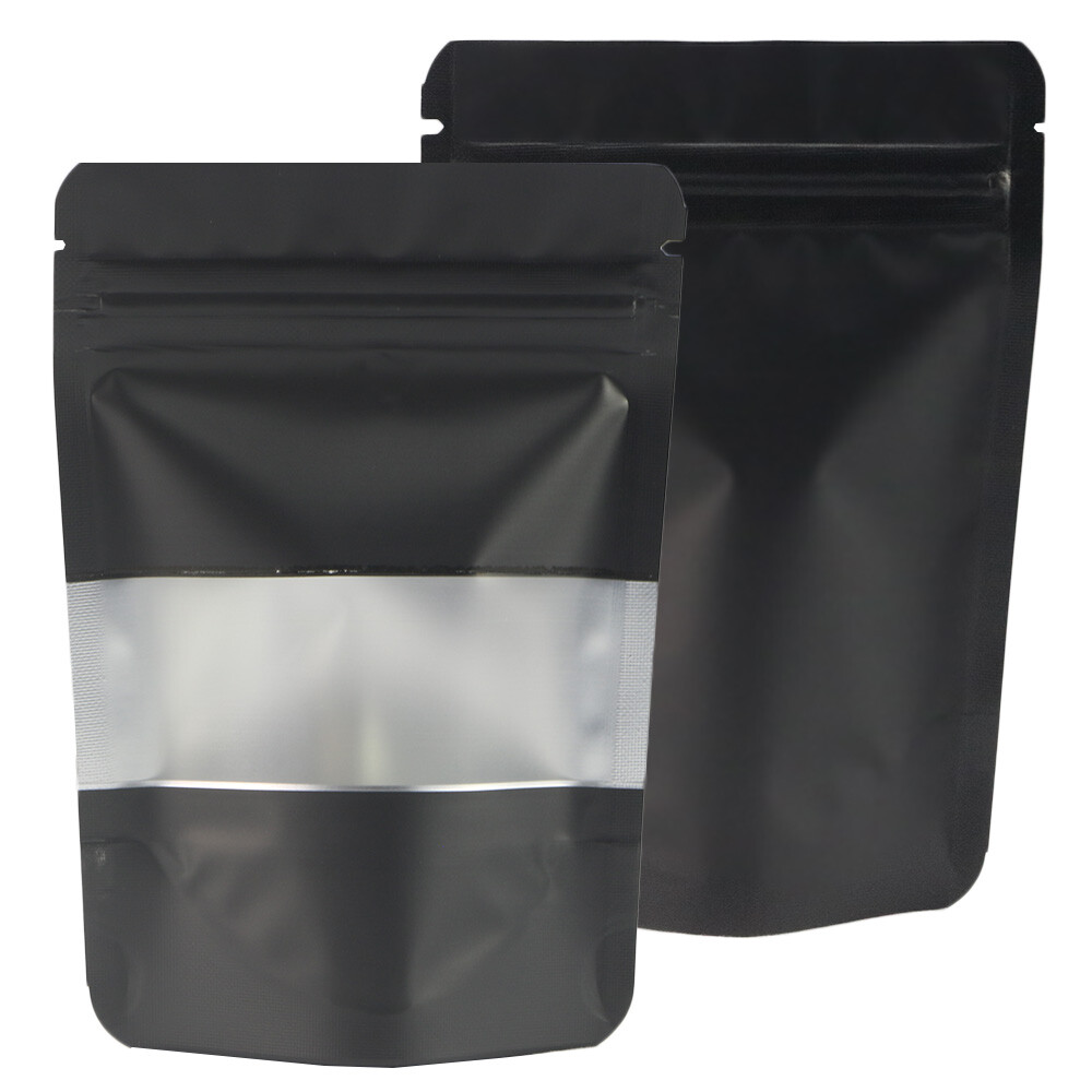 Matte Black Food Grade Aluminum Zip Seal Bags for Doughnut Hole Products 9x13cm