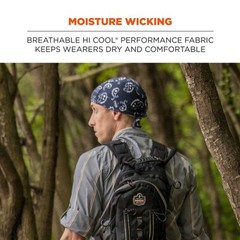 Ergodyne Chill-Its 6615 Absorptive Moisture-Wicking Dew Rag, Stars and Stripes
