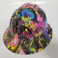 full brim hard hat custom hydro dipped IN TRUE LOVE CHALKBOARD GIRLY LOOK NEW