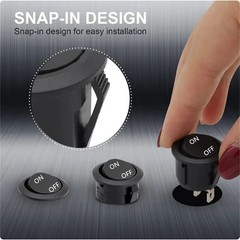 5Pcs 12V round Rocker Switch AC 6A/250V 10A/125V SPST 2 Pin 2 Position On/Off T