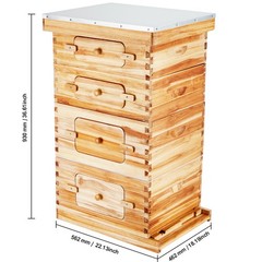 VEVOR Bee Hive Langstroth Kit 20 Deep & 20 Medium Frames with Acrylic Windows