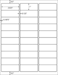 Premium Shipping Address Mailing Labels 1″ x 2 5/8″ 30 Labels Per Sheet (30 UP)