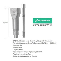 US Straumann Implant Healing Abutment Body Scan Analog Coping for NC/RC Platform