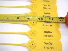 ToppClip 10 Yellow Plastic Security Pull Tight Seals Numbered New