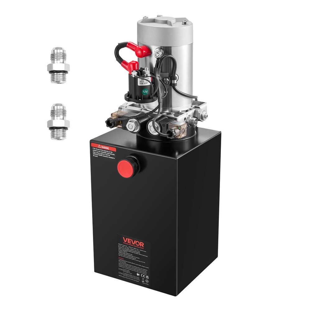 Uimoso 12 Quart Double Acting Hydraulic Pump Dump Trailer Power Unit DC 12V