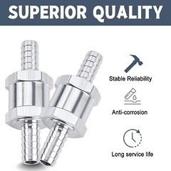 2 Pcs 12mm 1/2″ Fuel Non-Return One Way Check Valve Petrol Diesel Oil Aluminum
