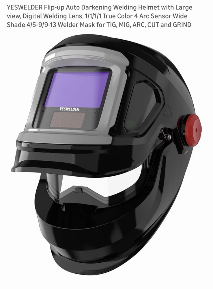 Yes Welder True Color Flip Up Design Auto Darken Welding Helmet/MaskDigital lens