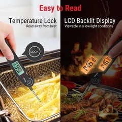 TP605 Instant Read Meat Thermometer for Cooking, Waterproof Digital Food Ther…