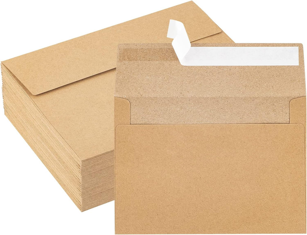 Kraft Envelopes, 50 Pack, 5 X 7 Inch, Brown Envelopes, A7