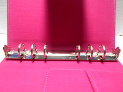 Unbranded Pink 6-Ring Magnetic Snap Binder/Organizer w/ Outside Slip Pocket