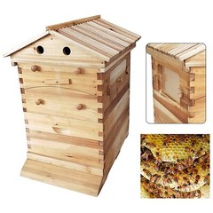 7Pcs Auto Seeping Honey Hive Beehive Frames + Beekeeping Cedarwood House Boxes