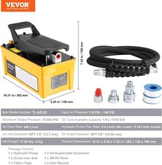 10,000 PSI Air Hydraulic Pump with 0.42 Gal Reservoir for Automotive Repairs