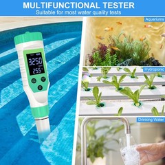 7-in-1 Digital Pool Water Tester for Salt, pH, Chlorine, & More