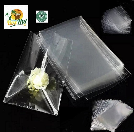 3×4 to 14×20 Clear Polypropylene Cello Lay flat Plastic Poly Bags 1.5 MIL 1.5Mil