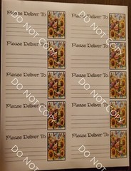 3 Sheets please deliver to address shipping labels (PDT) pen pal, mail