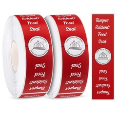 1000 Pieces Tamper Evident Stickers for Food Delivery 1.5 x 6 Inches Red Tamp…