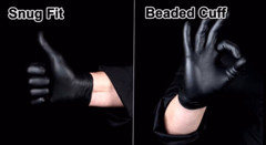 First Glove 3 mil Black Nitrile Gloves Powder & Latex Free Exam Grade Gloves
