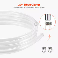 Clear Vinyl Tubing, 1/2 In. ID X 5/8 In. OD, 10 FT. Plastic PVC Tubing, Flexible