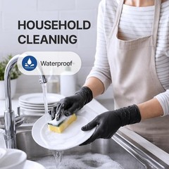 Disposable Gloves – Latex-Free Black Vinyl (1000)