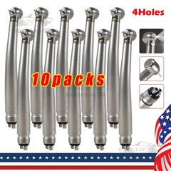 10 PACKS Dental High Speed E generator LED Handpiece Air Turbine 4Hole